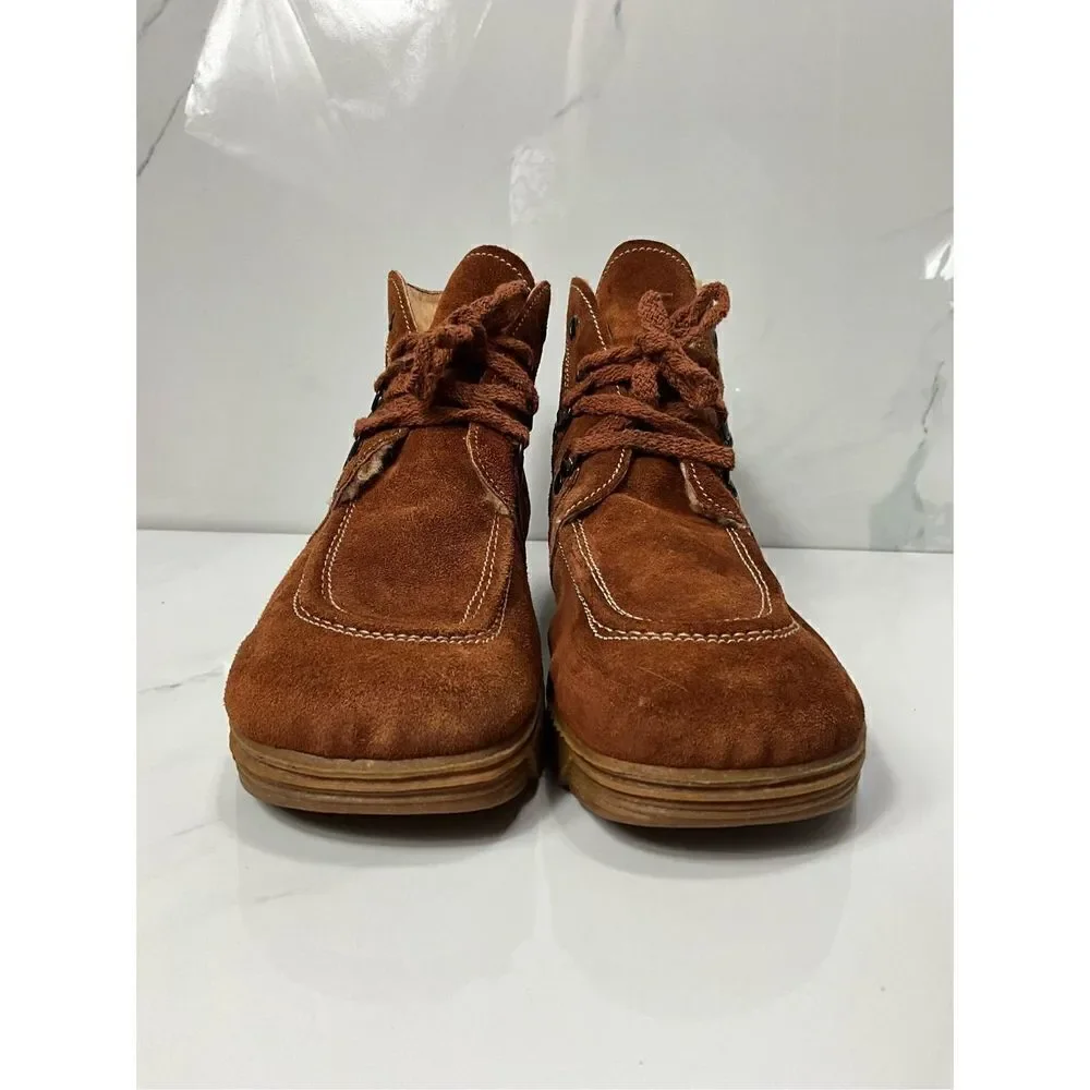 VINTAGE 50/60’s RARE J. S. RAUB Suede Sherpa lined shoes boots